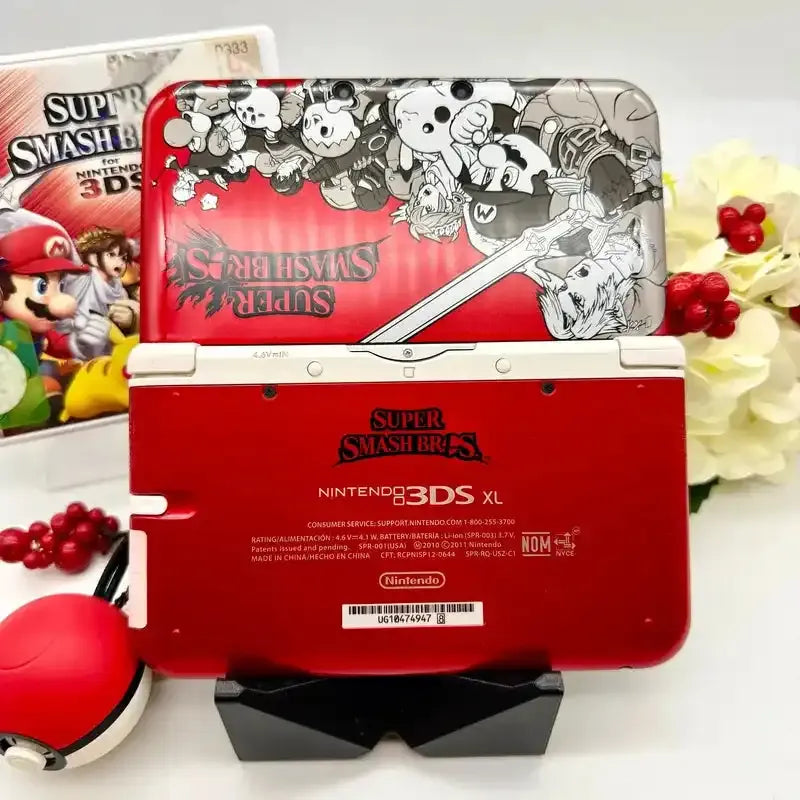 Nintendo 3DS XL weiß rot Smash Bros gemoddet - 3DSRenew