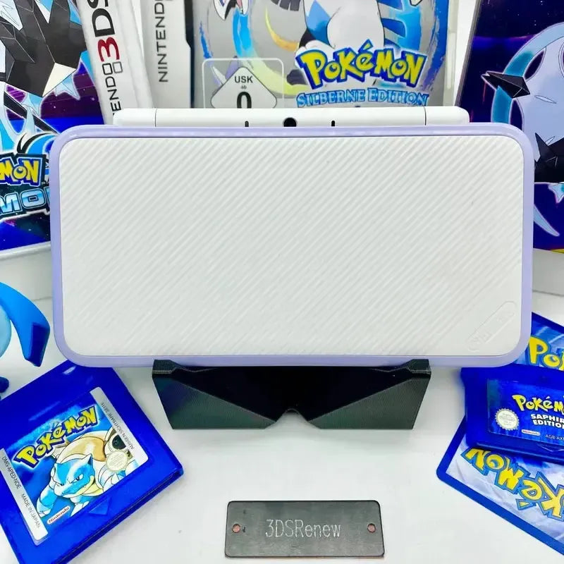 New Nintendo 2DS XL in weiß/lavendel gemoddet - 3DSRenew