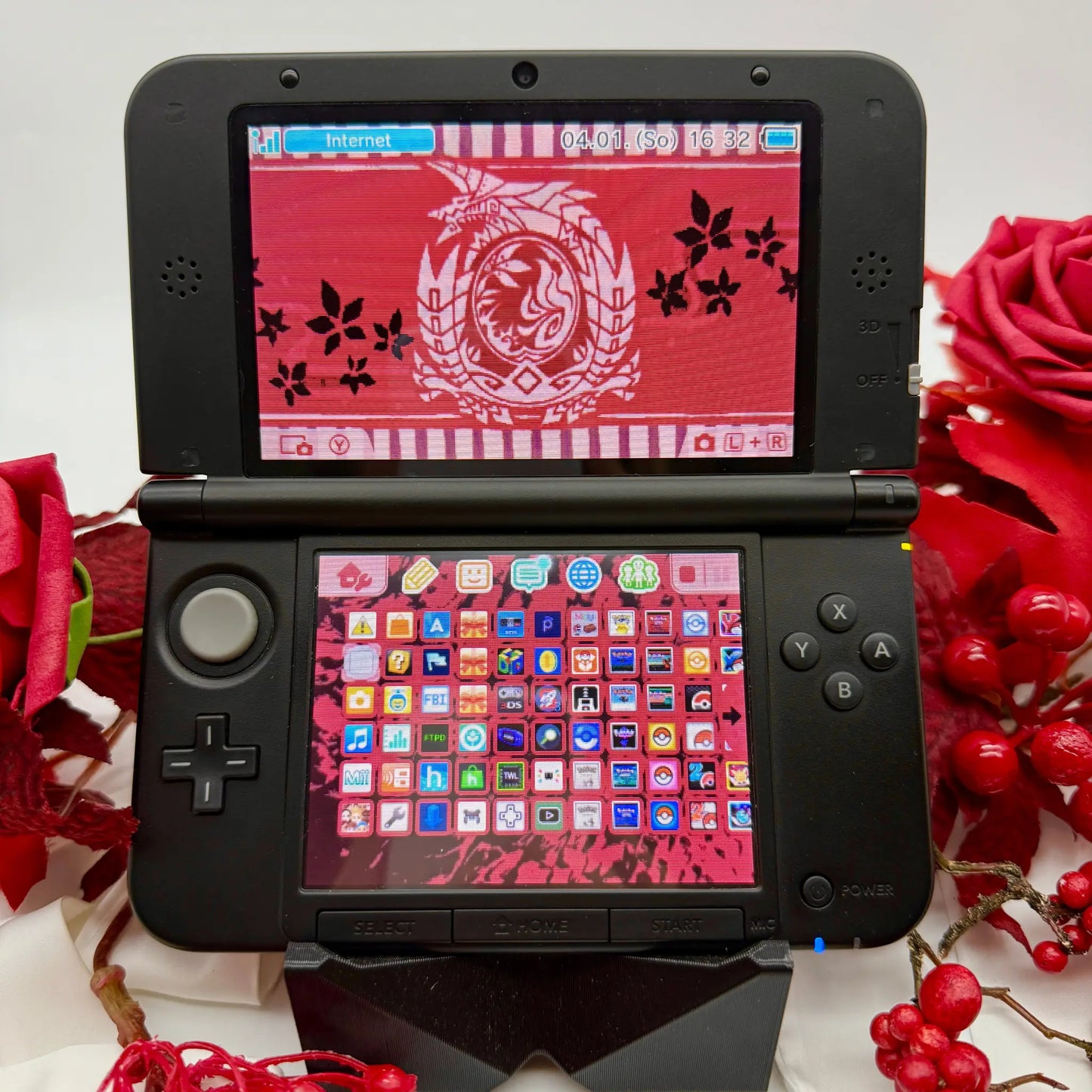 Nintendo 3DS XL schwarz rot Smash Bros
