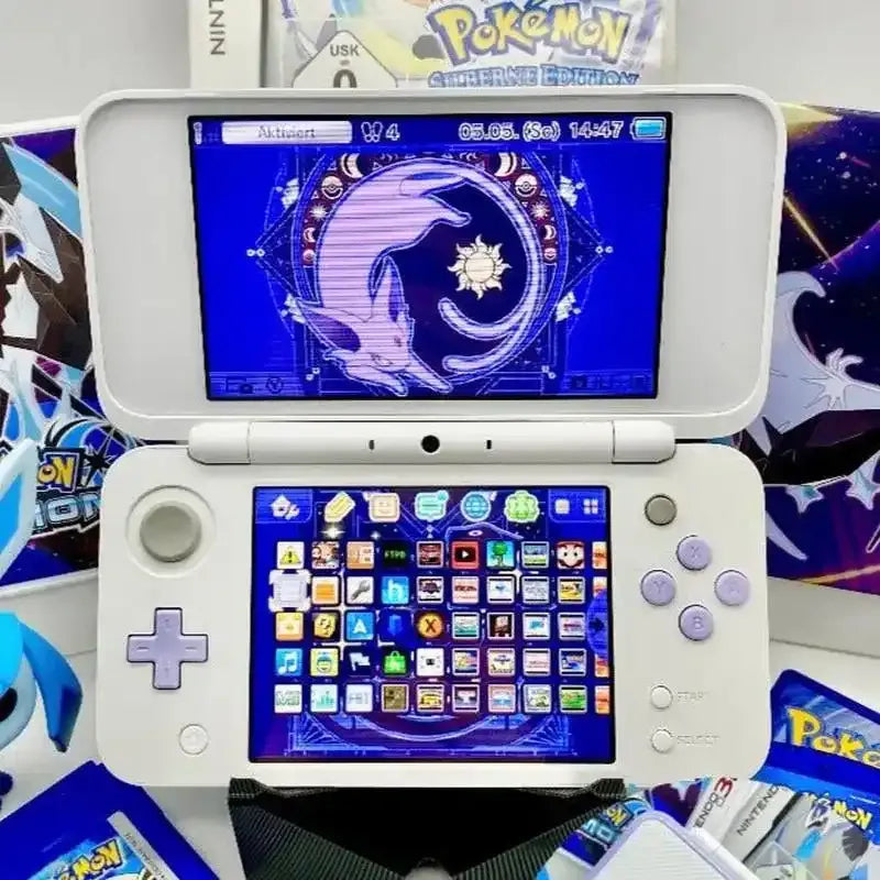 New Nintendo 2DS XL in weiß/lavendel gemoddet - 3DSRenew