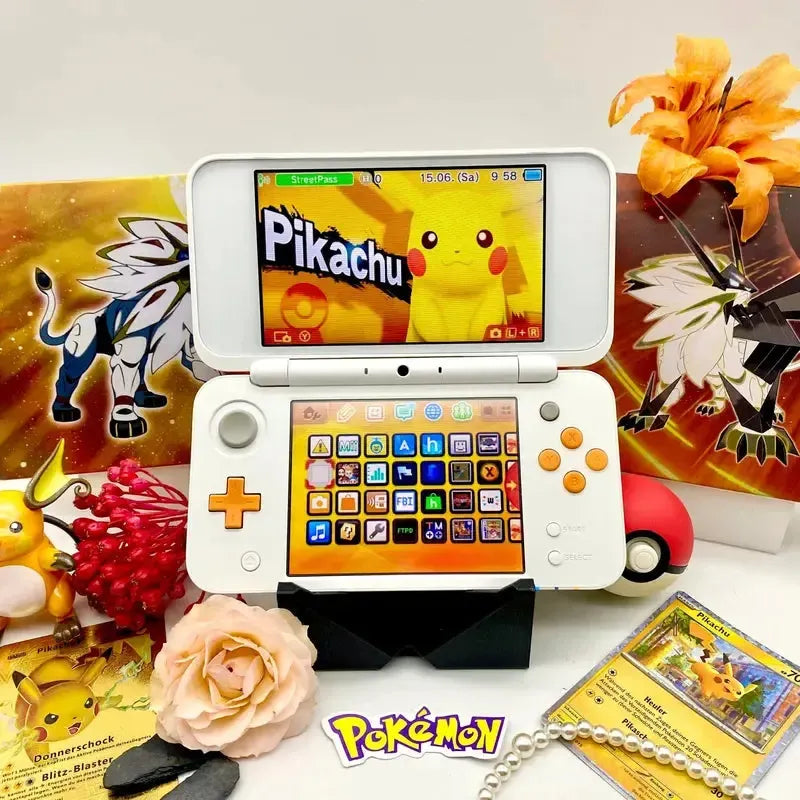 New Nintendo 2DS XL in weiß/orange gemoddet - 3DSRenew